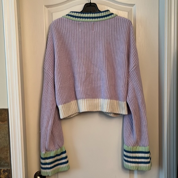 Purple cropped cardigan - Picture 4 of 6